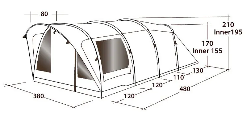 Outwell Lawndale 6  Person Family Tent-2